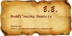 Bodánszky Beatrix névjegykártya